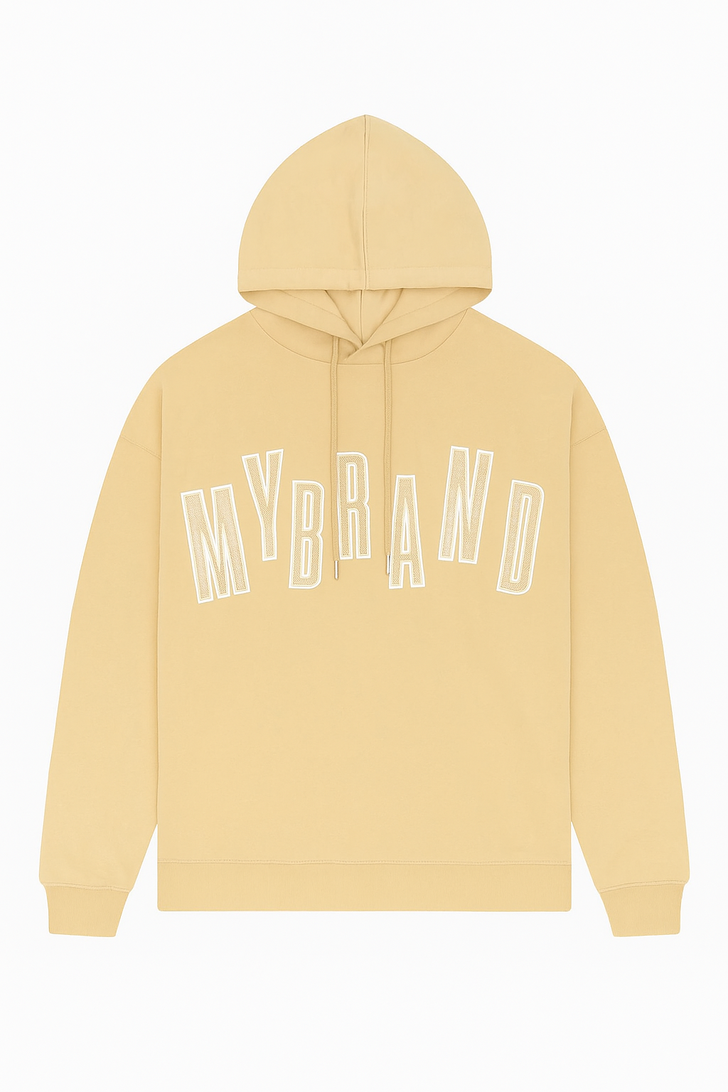 MYBRAND STRASS LETTERING HOODIE | BEIGE