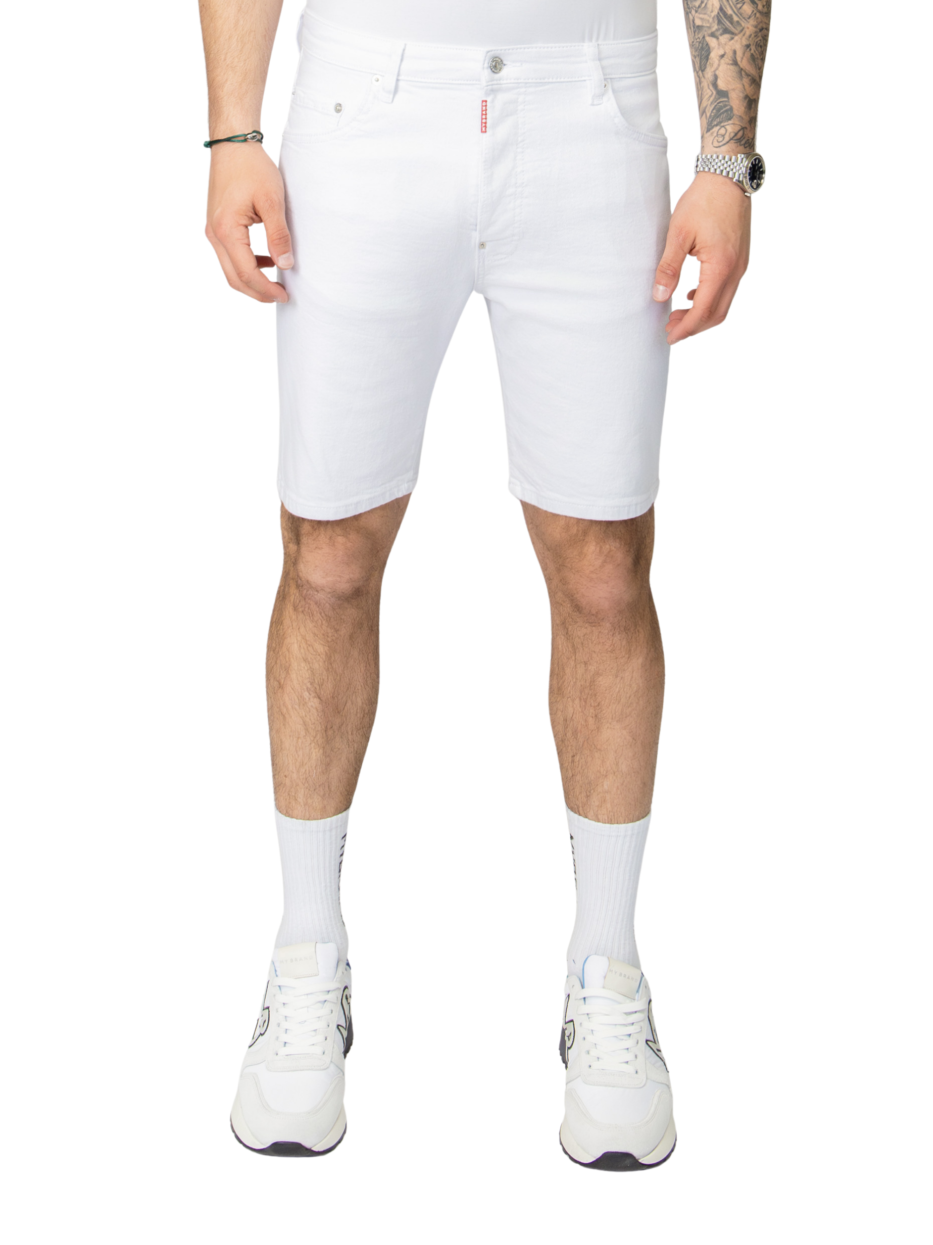 MB IVORY WHITE SHORT JEANS | WHITE JEANS