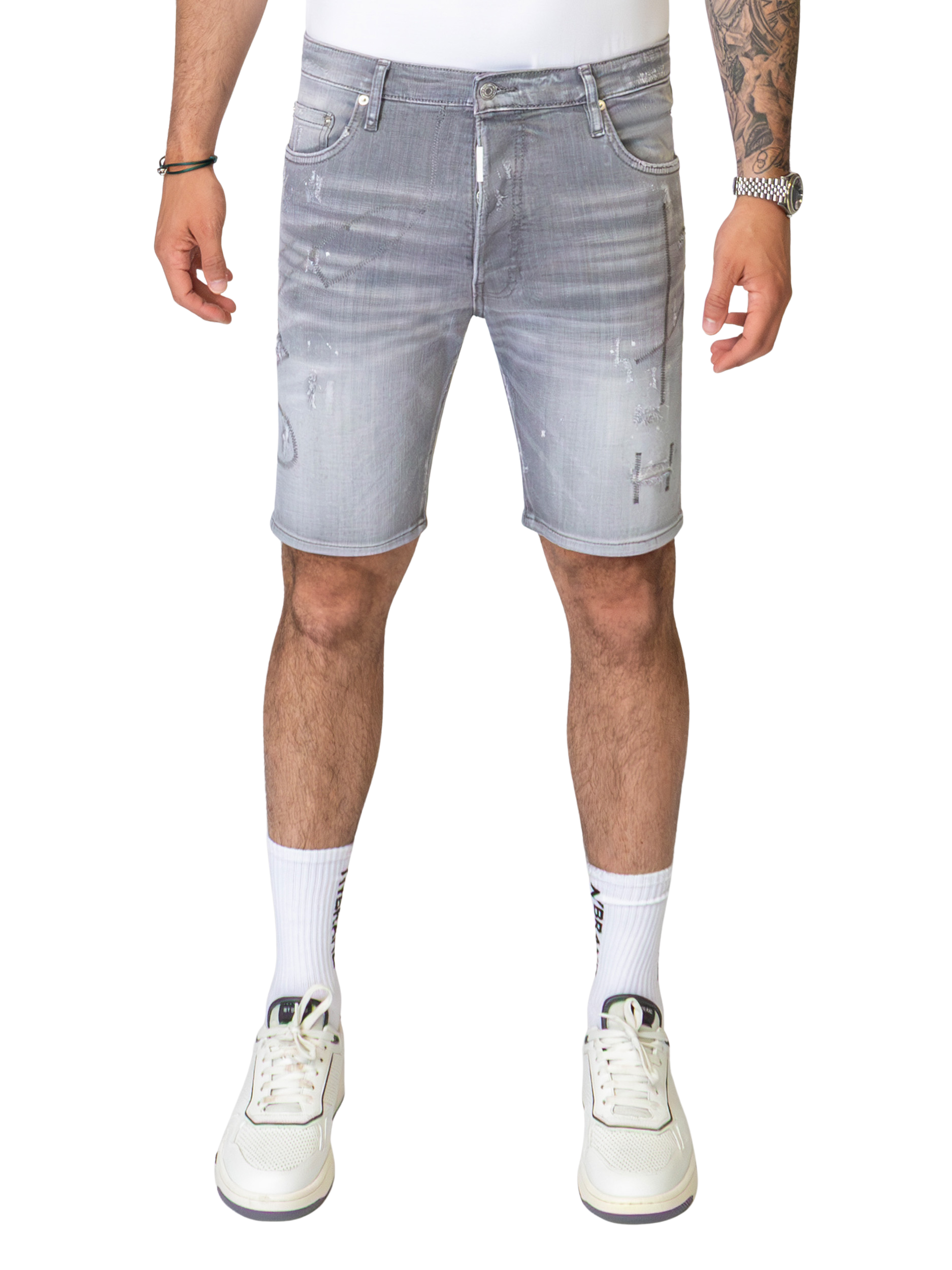 MB ALL GREY SHORT JEANS | GREY JEANS