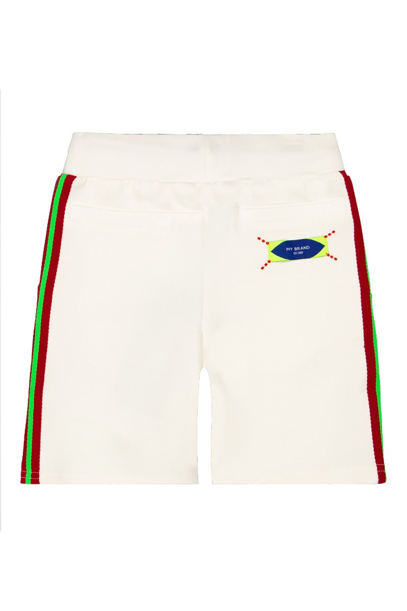 Pantalón corto con cinta verde MB | BLANCO ROJO