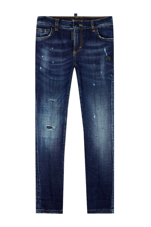 Black Blue Spots Denim Jeans | DENIM