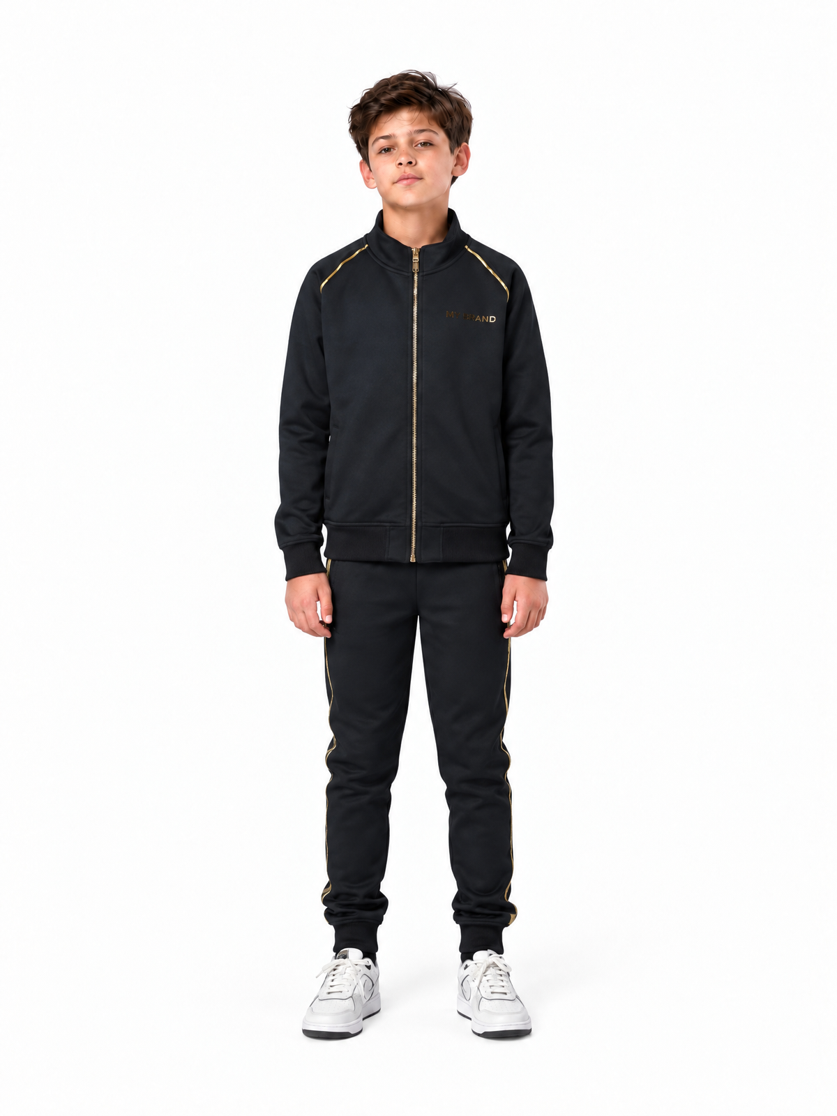 Gold Piping Tracksuit Boys | BLUE