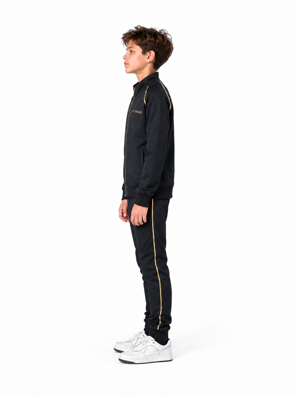 Gold Piping Tracksuit Boys | BLUE