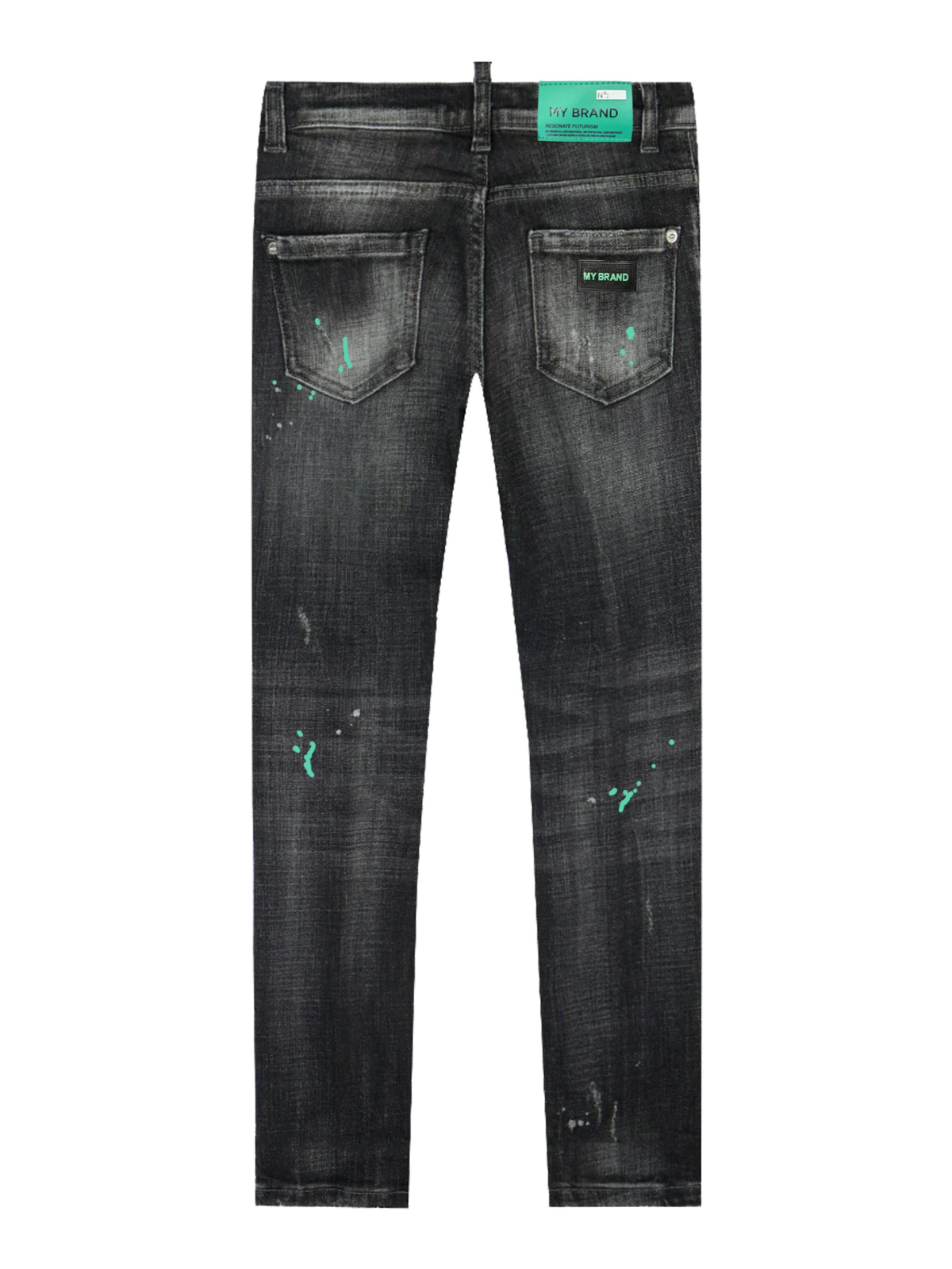 BLACK DISTRESSED NEON GRE | BLACKJEANS