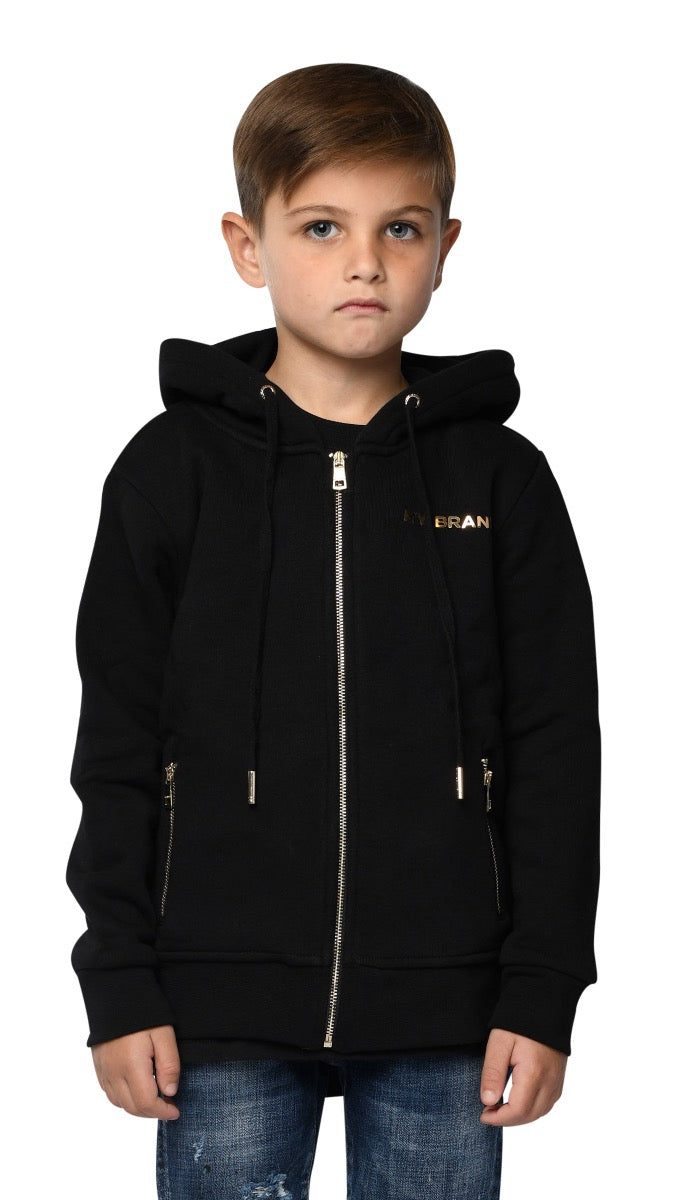 GOLD ZIPPERS HOODIE | BLACK