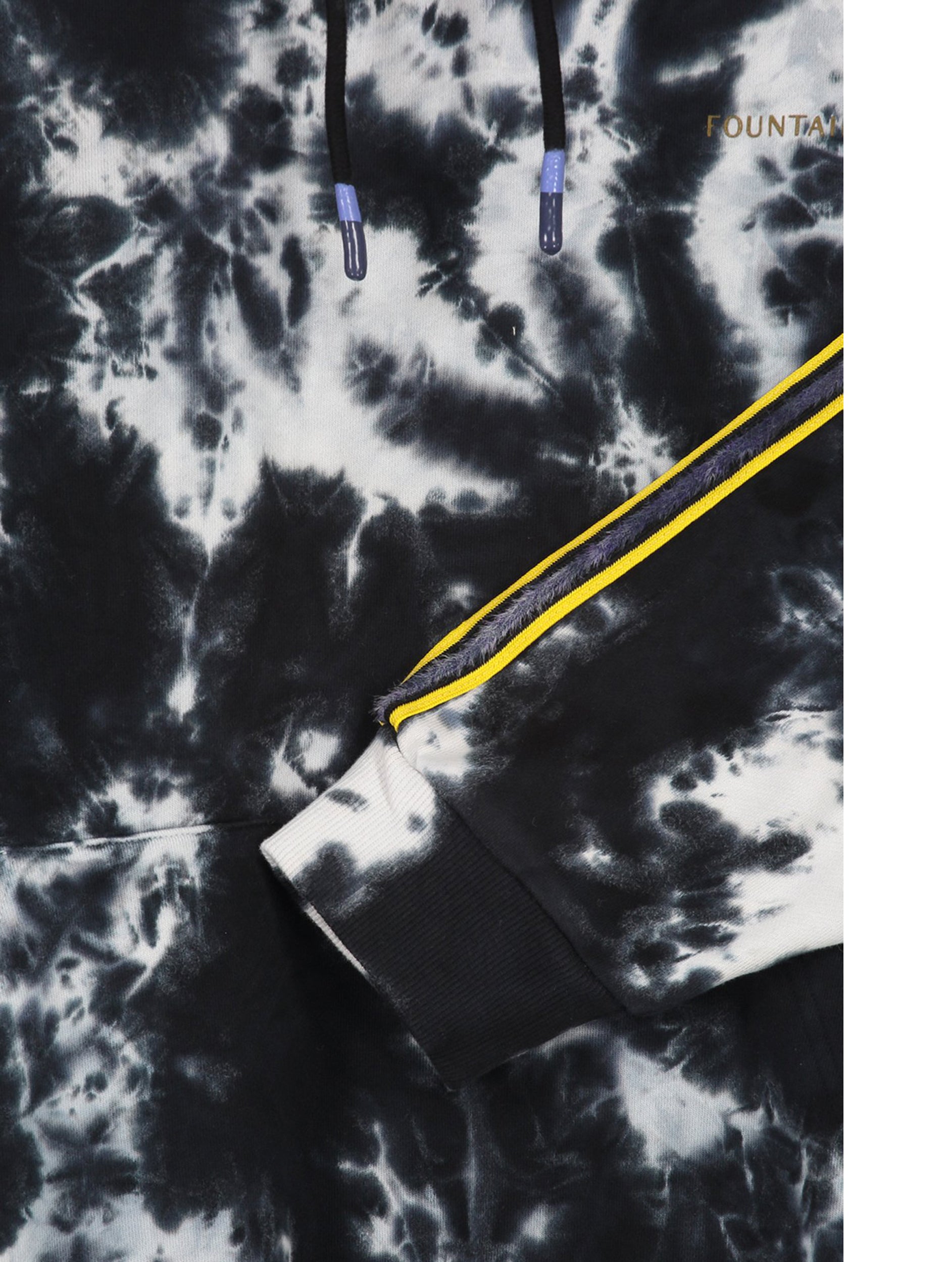 FOY TIE DYE HOODIE | BLACK - WHITE