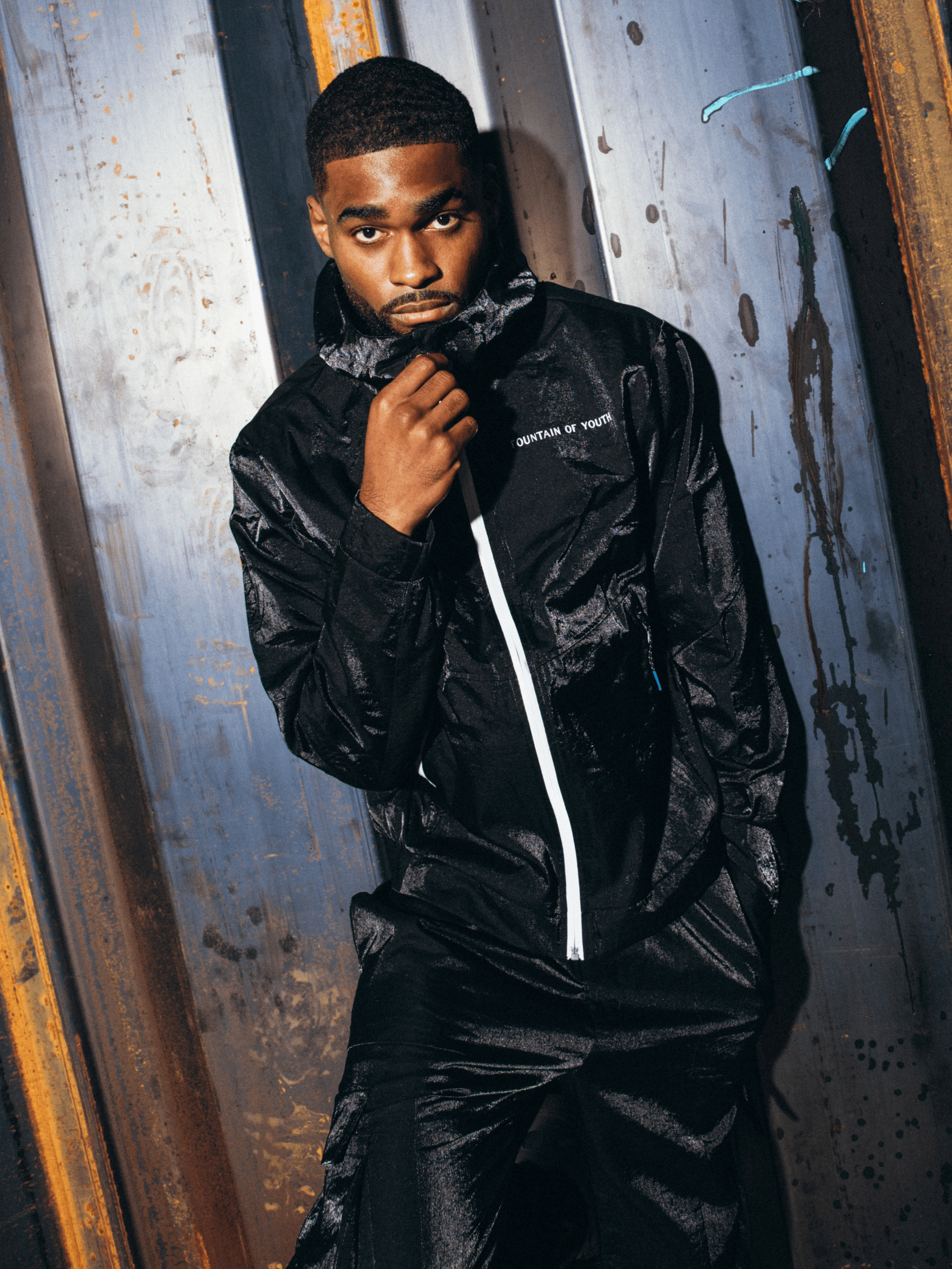 FOY METAL NYLON WINDBREAKER | BLACK