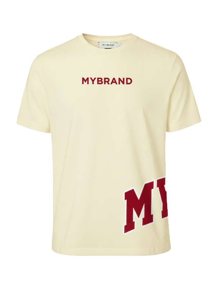 MYBRAND Bold Emblem Shirt Off-white/Blue | OFF-WHITE