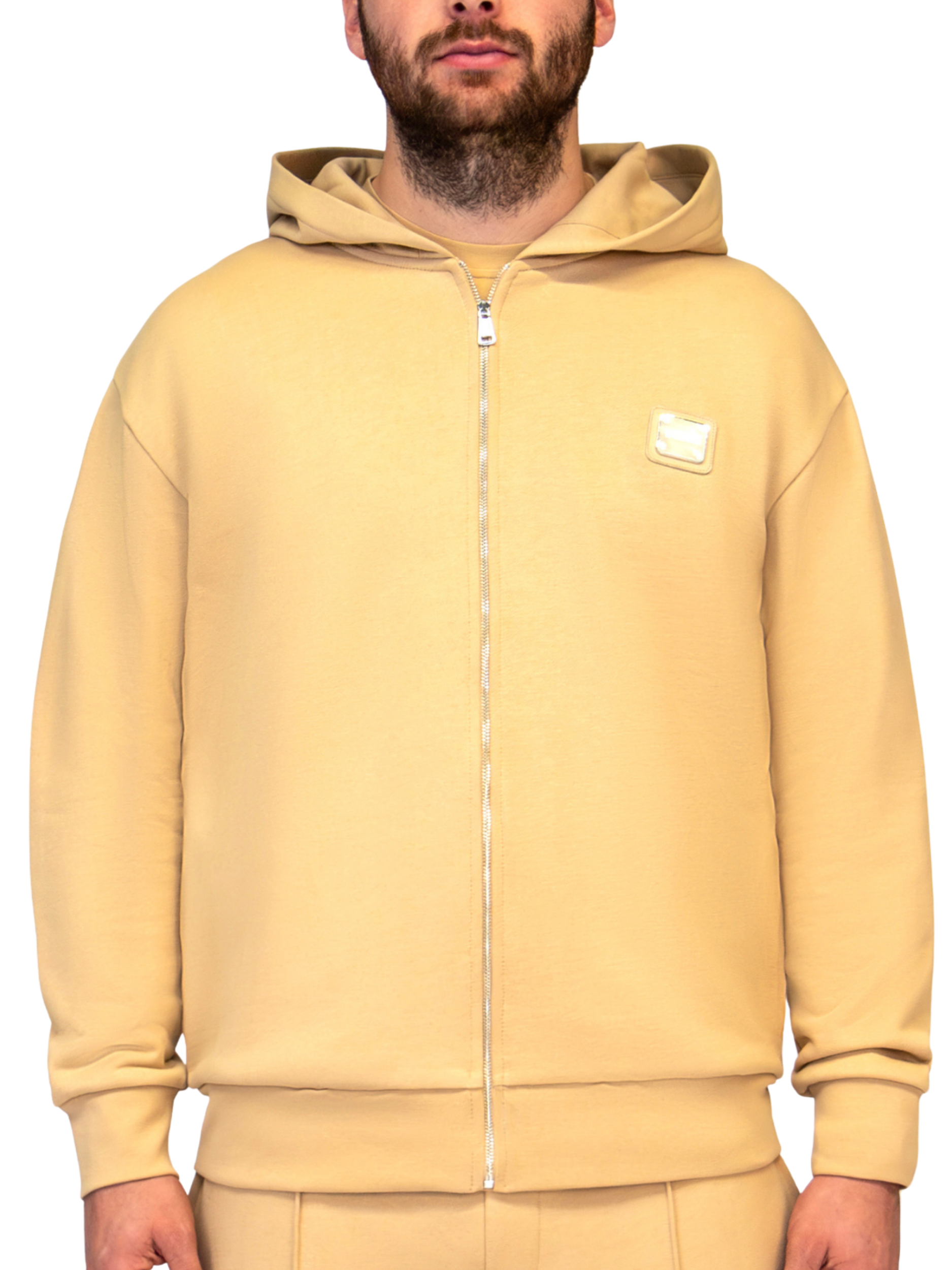 MB ESSENTIALS ZIP HOODIE | BEIGE