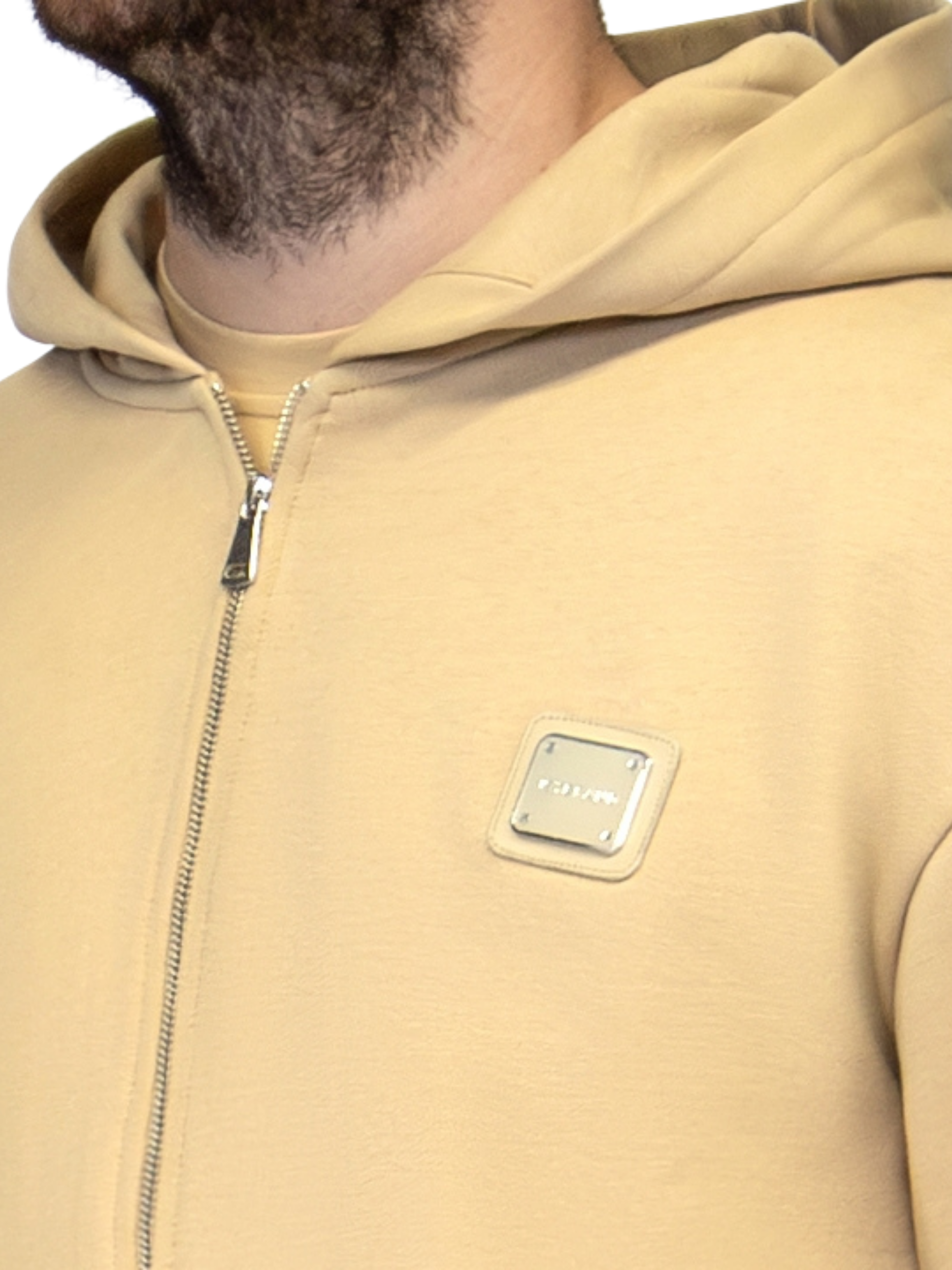 MB ESSENTIALS ZIP HOODIE | BEIGE