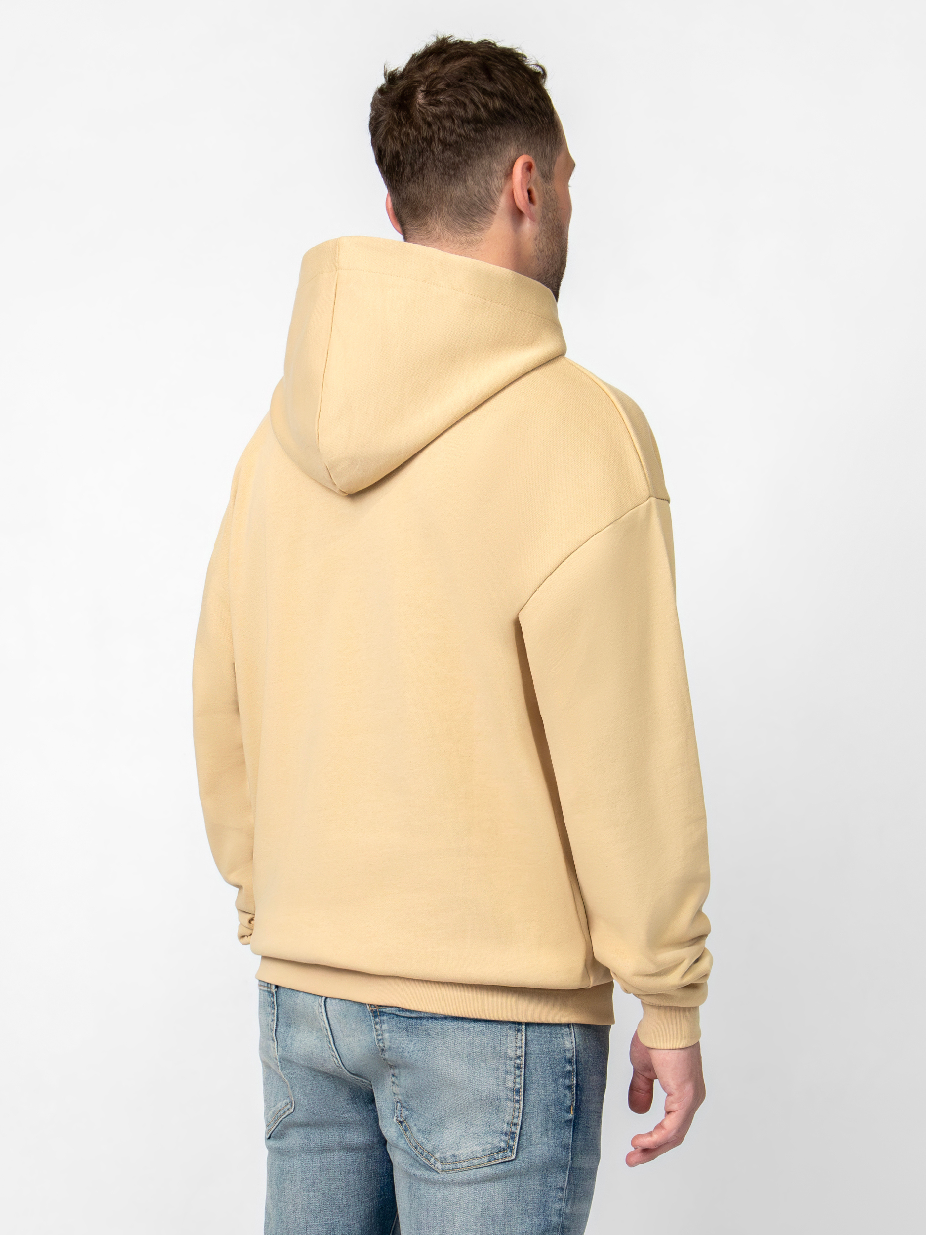 MYBRAND STRASS LETTERING HOODIE | BEIGE
