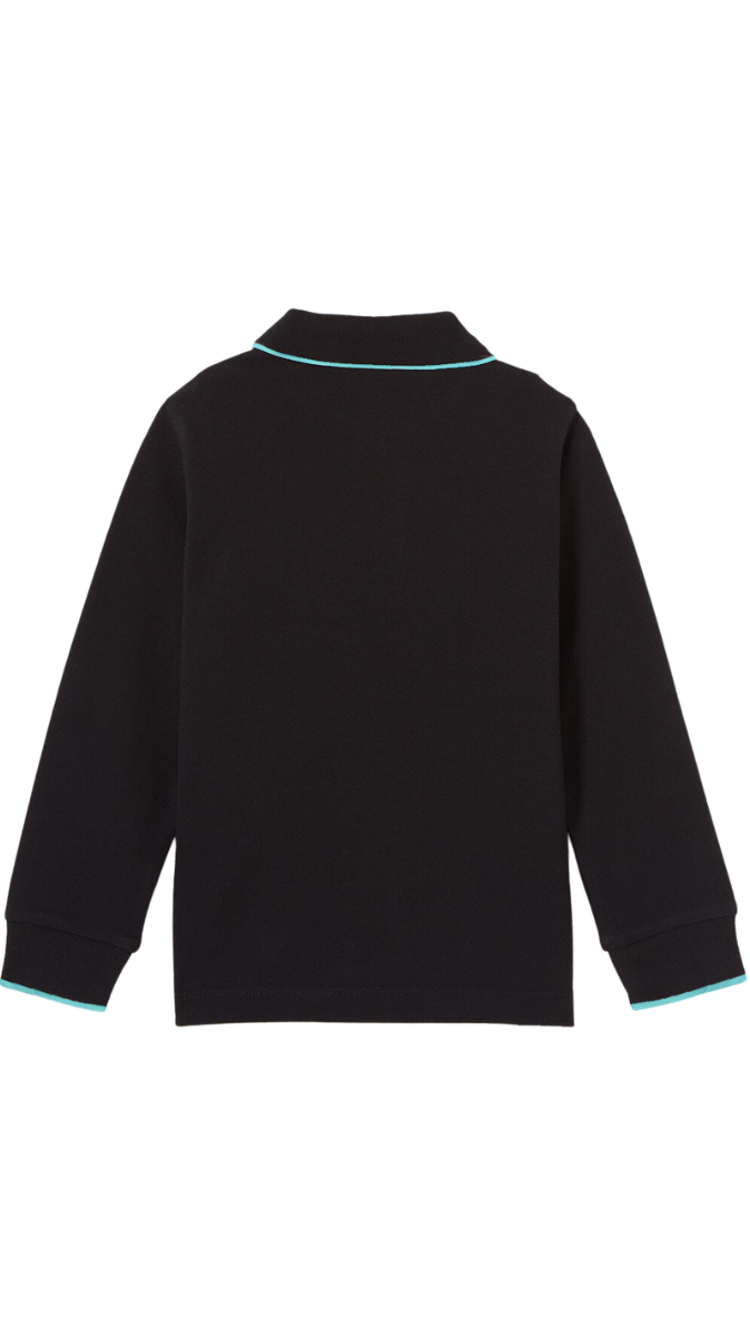 Colorfull Longsleeve Polo Turquoise | BLACK