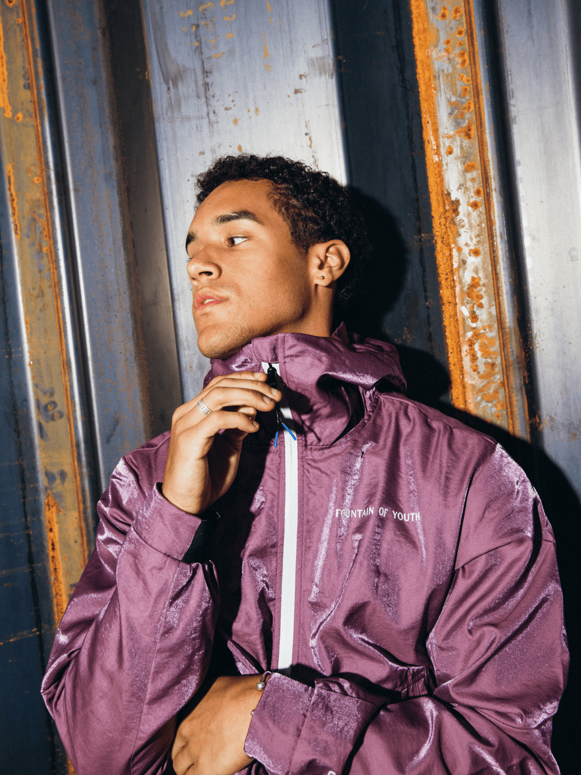 FOY METAL NYLON WINDBREAKER | PURPLE
