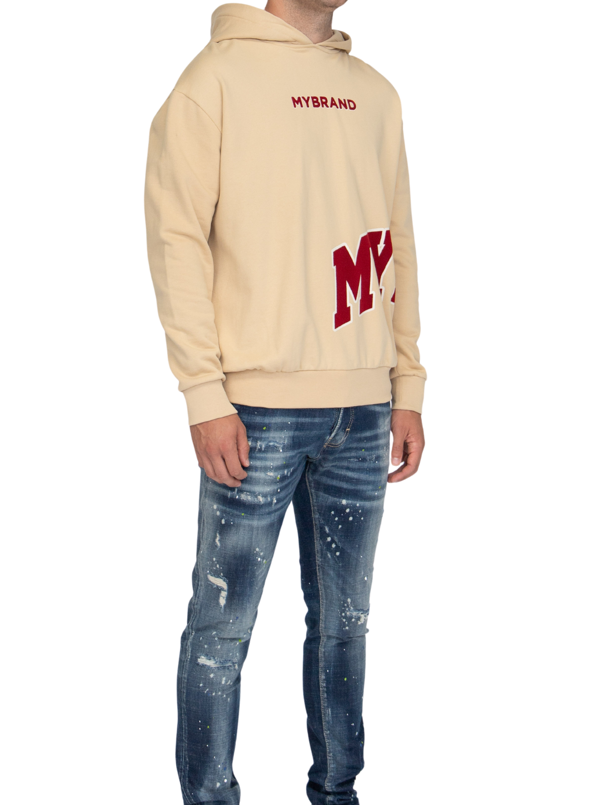 MYBRAND Bold Emblem Hoodie | OFF-WHITE