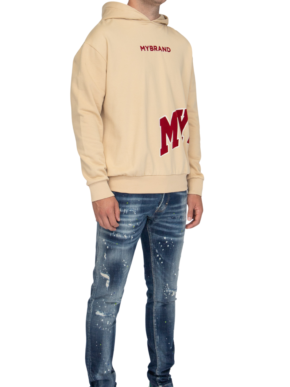 MYBRAND Bold Emblem Hoodie | OFF-WHITE