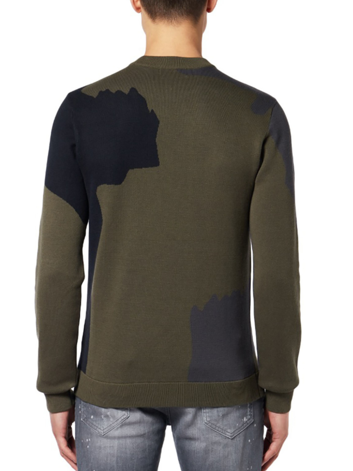 Abstract Camo Knitted Sweater | DARK GREY