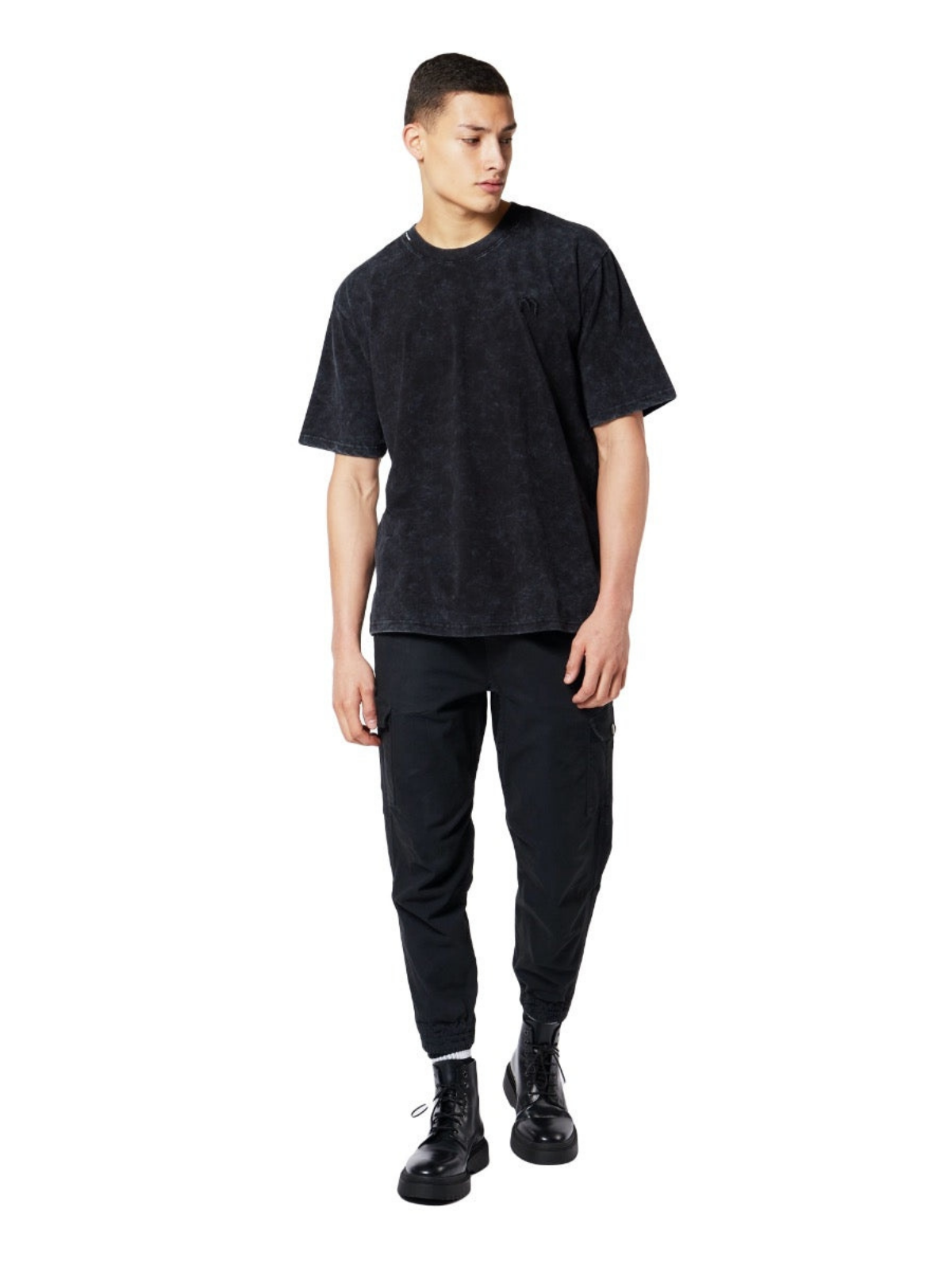 Acid Wash M T-Shirt Asphalt | BLACK