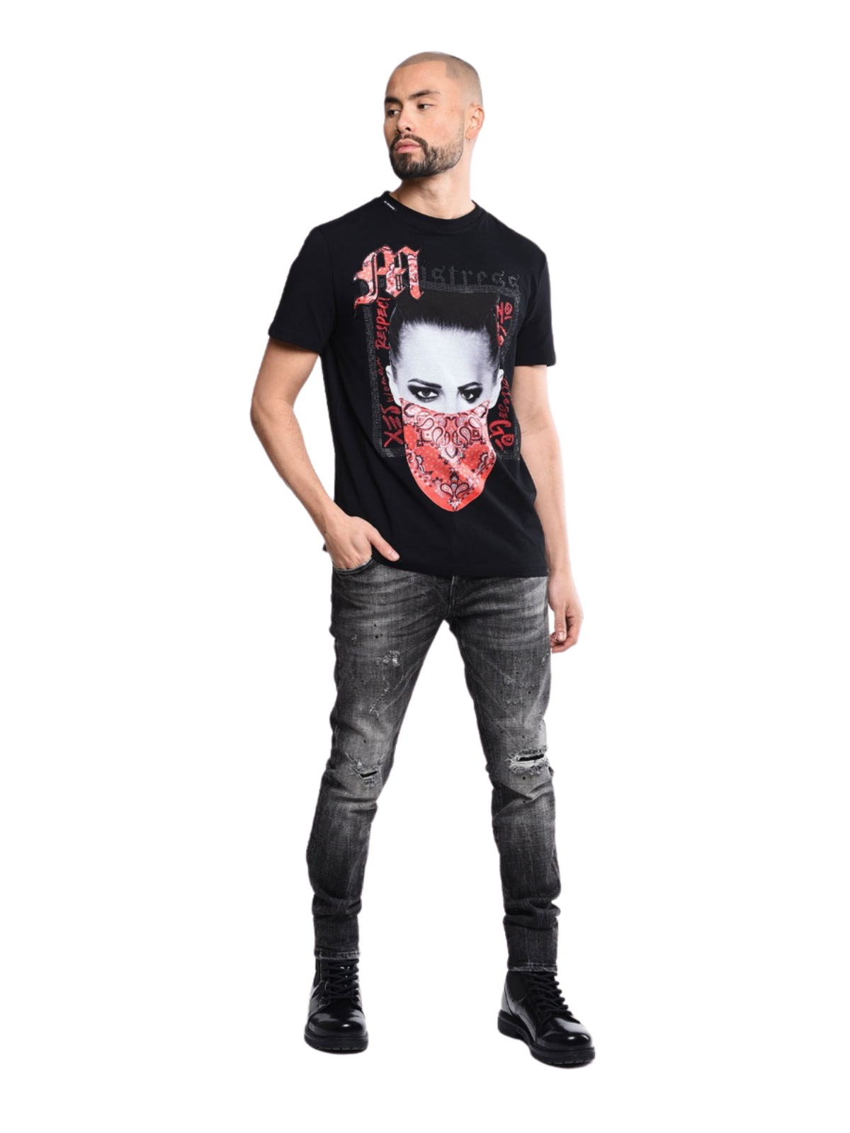 BADASS BANDANA T-SHIRT | BLACK