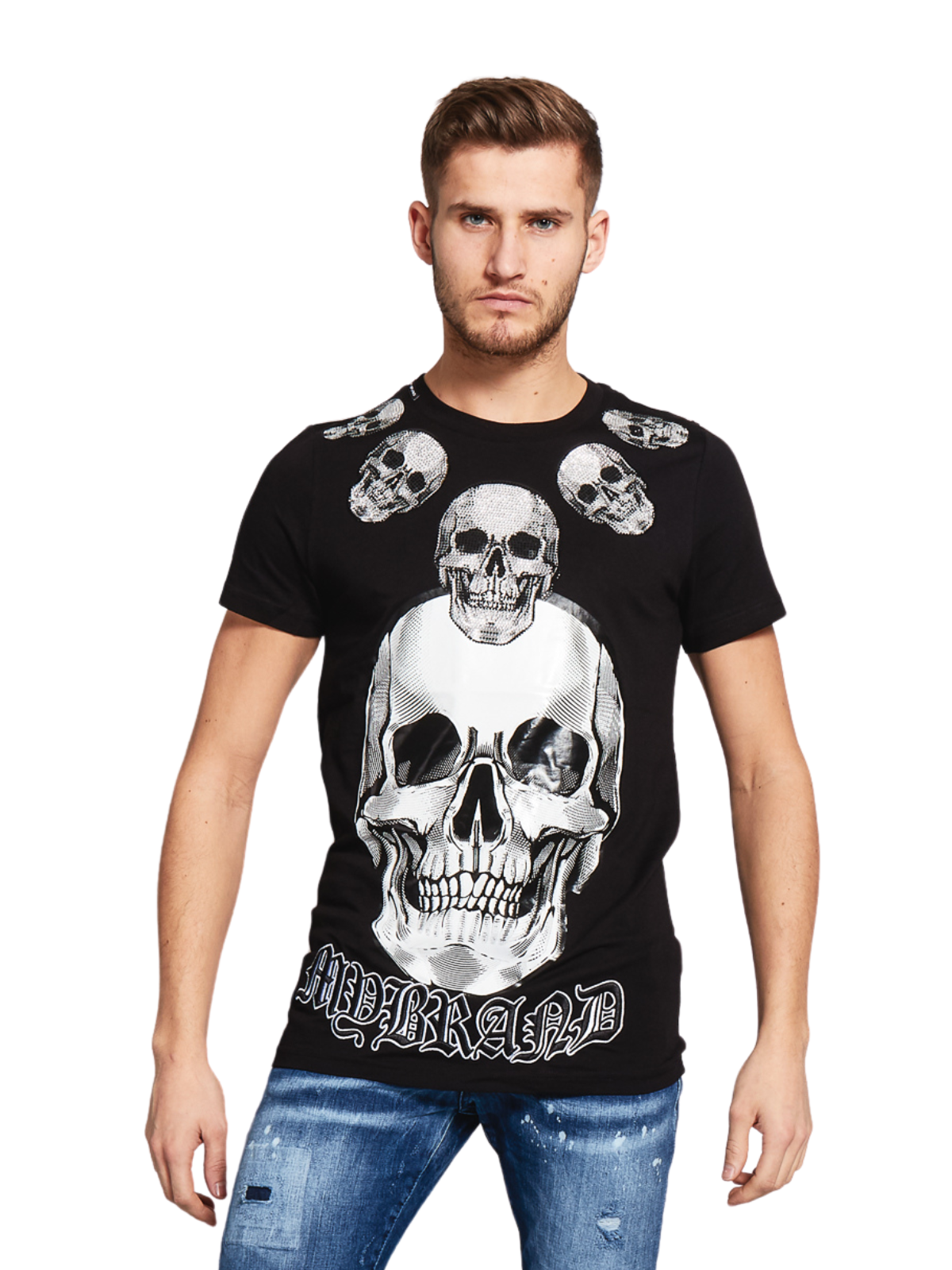 SKULL NECKLACE T-SHIRT | BLACK