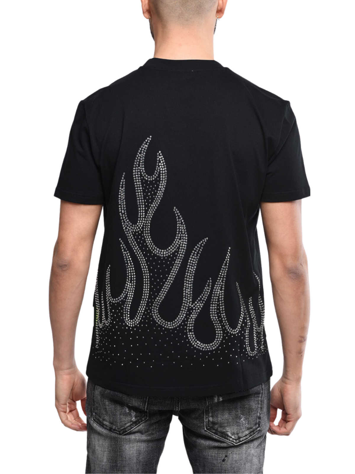 Black T Shirt With Flame | BLACK