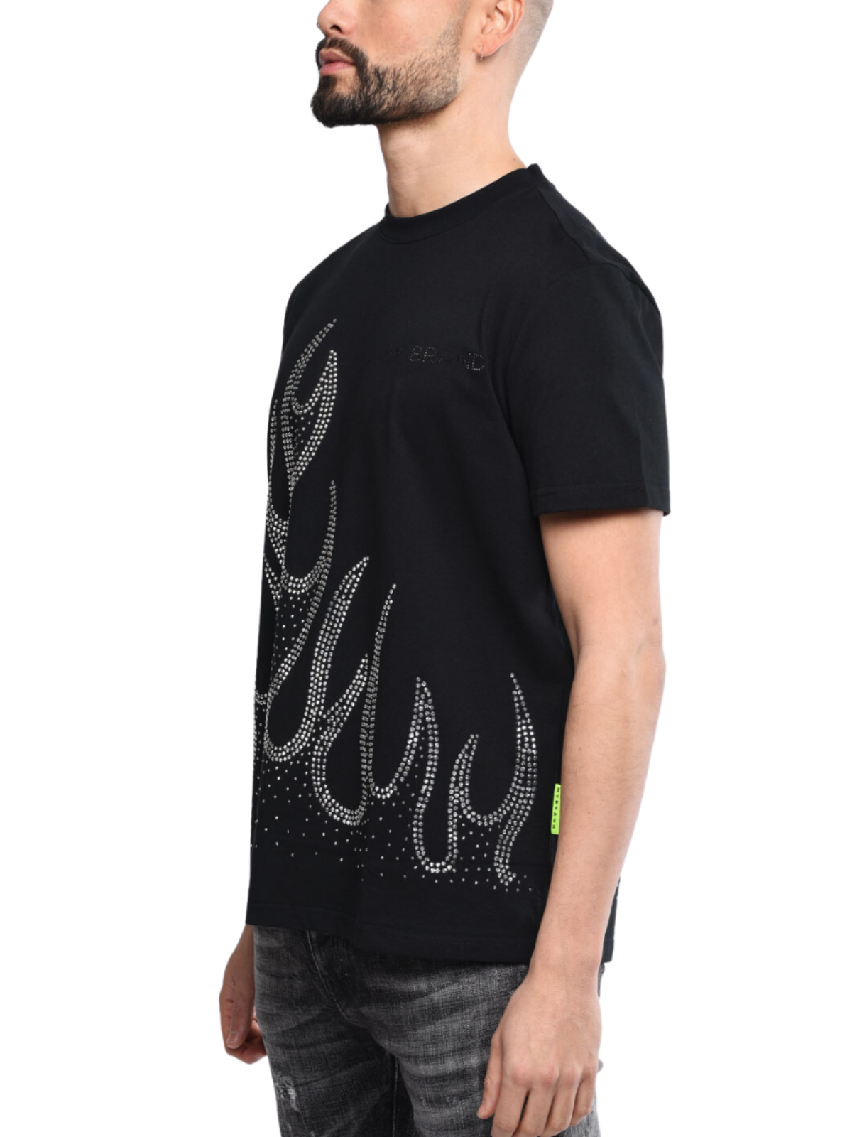 Black T Shirt With Flame | BLACK