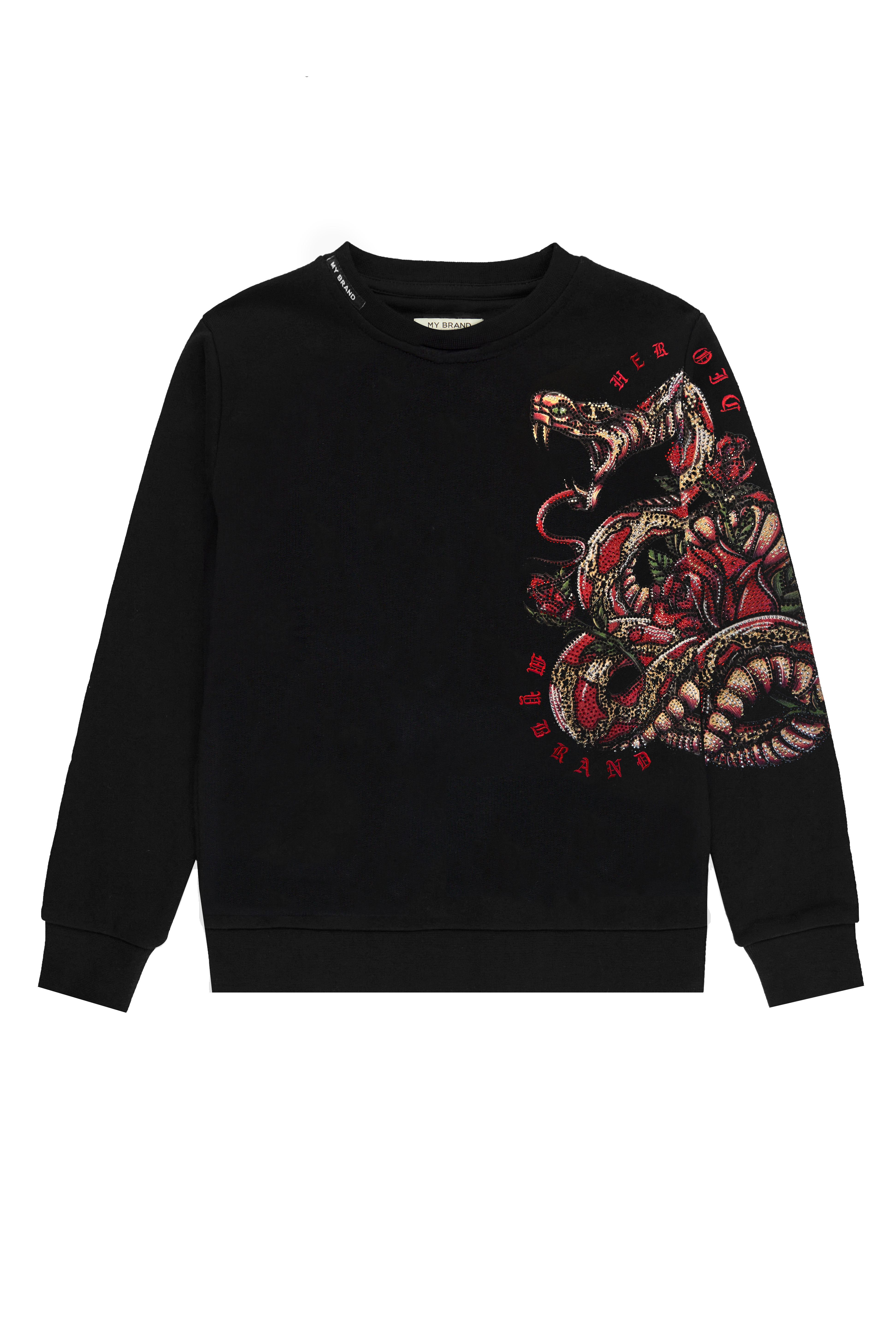 Snake Rose Sweater Black