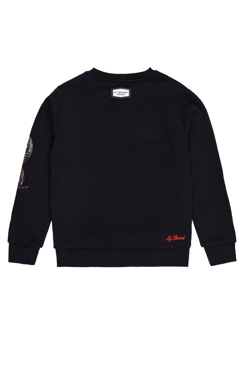 Snake Rose Sweater Black | BLACK