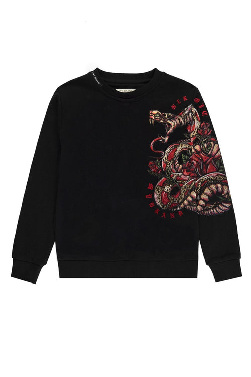 Snake Rose Sweater Black | BLACK