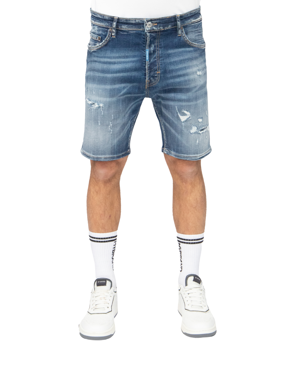 Blue Ripped Rebel Shorts | DENIM