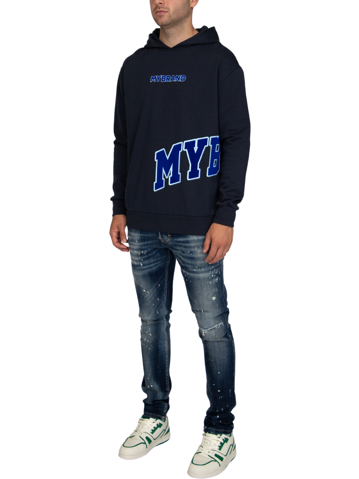 MYBRAND Bold Emblem Hoodie | NAVY