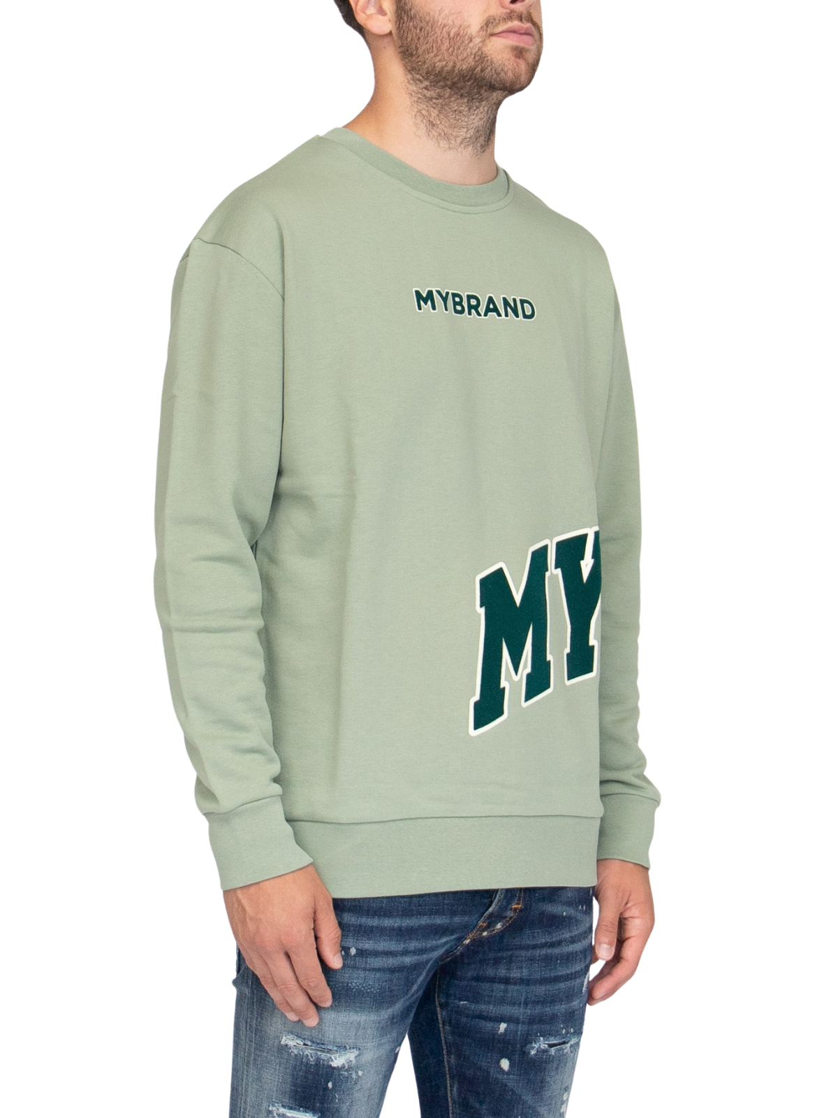 MYBRAND Bold Emblem sweater | LIGHT GREEN