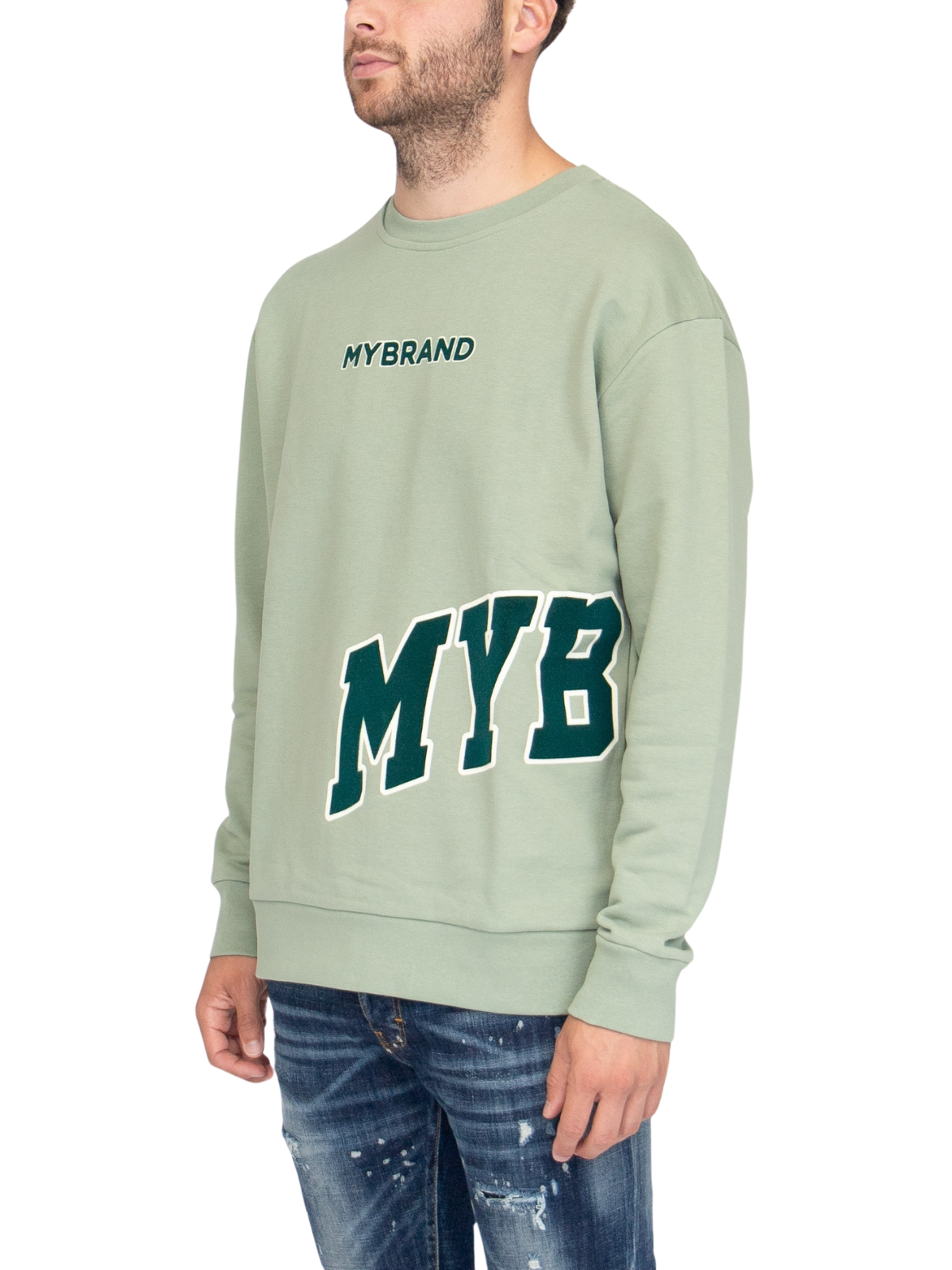 MYBRAND Bold Emblem sweater | LIGHT GREEN