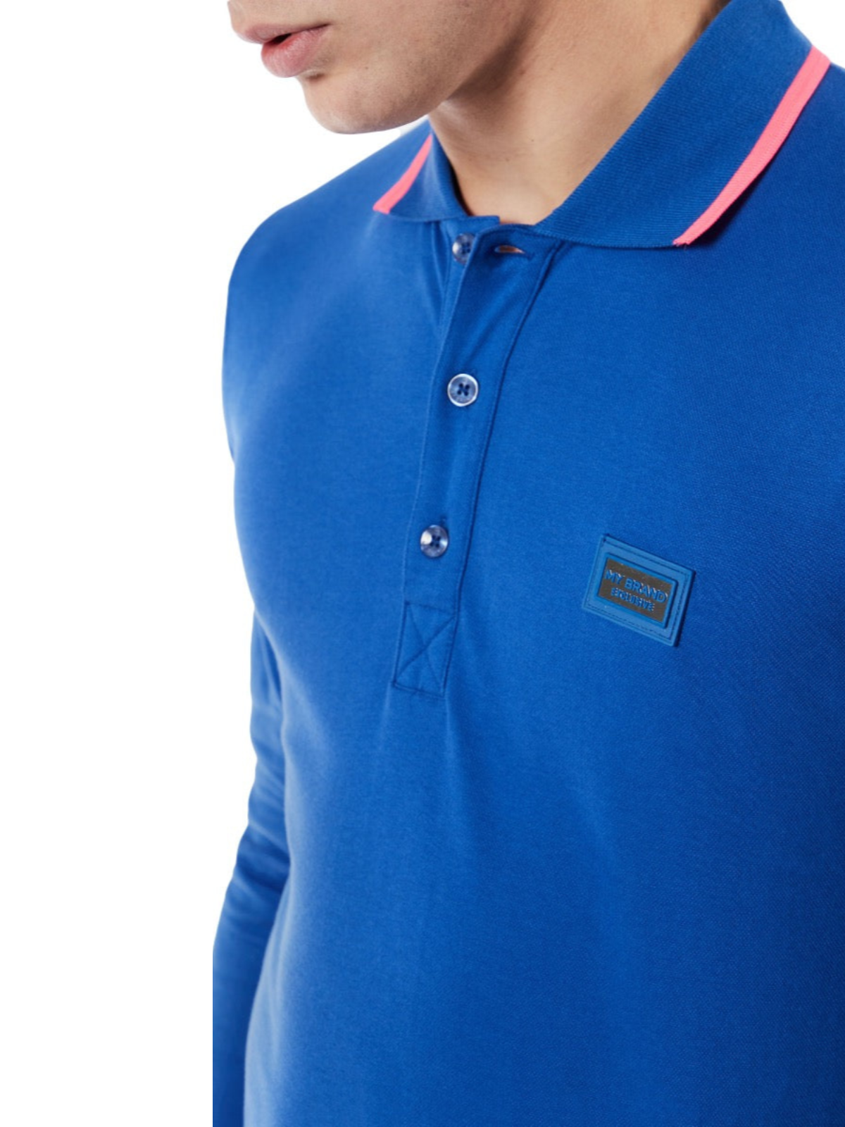 COLOURFULL LONGSLEEVE POLO | KOBALT BLUE