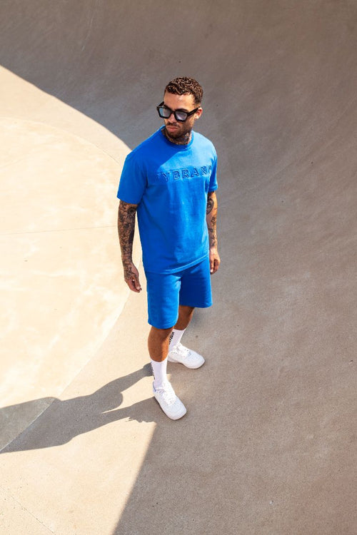 MYBRAND Embosed Statement Tee | BLUE