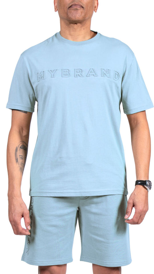 MYBRAND Embosed Statement Tee | LIGHT BLUE