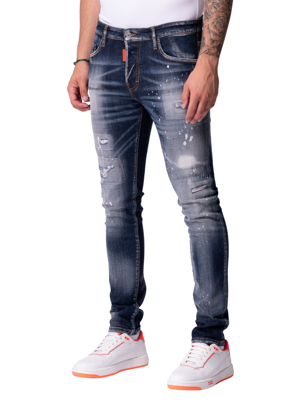 EMBROIDED RED MB09 | DENIM