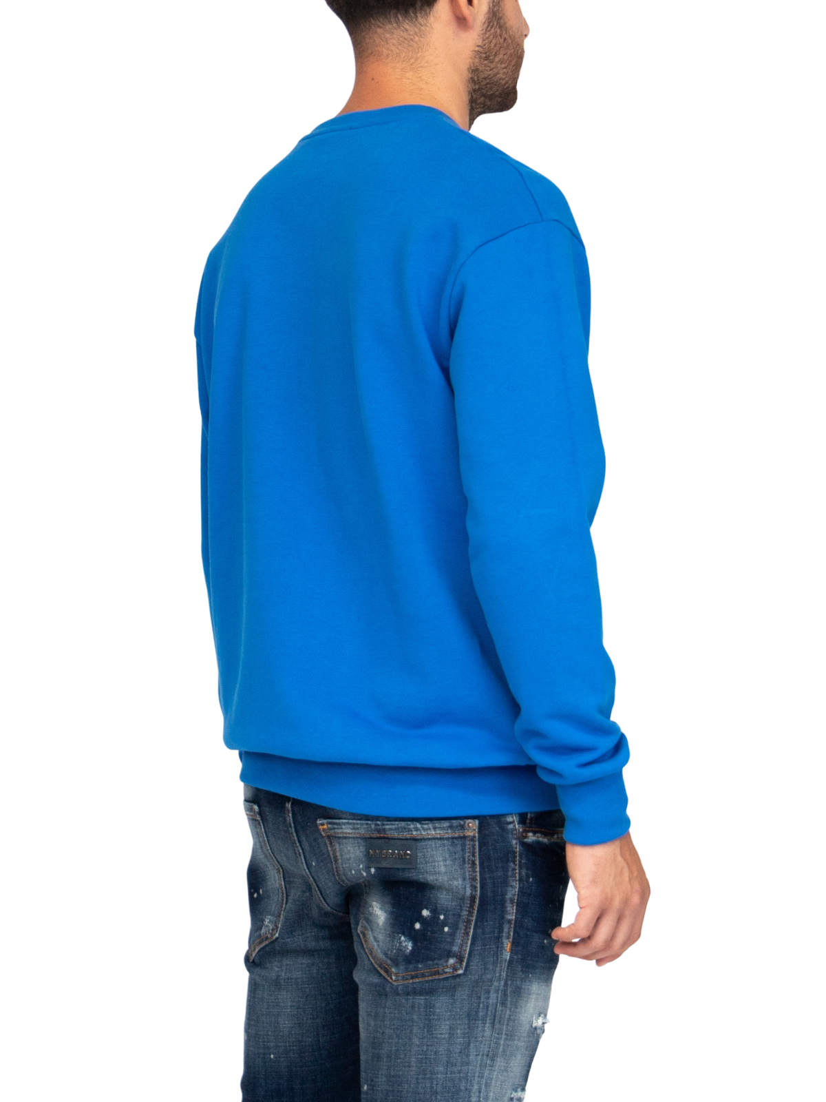 MYBRAND Embosed Statement Sweater | BLUE