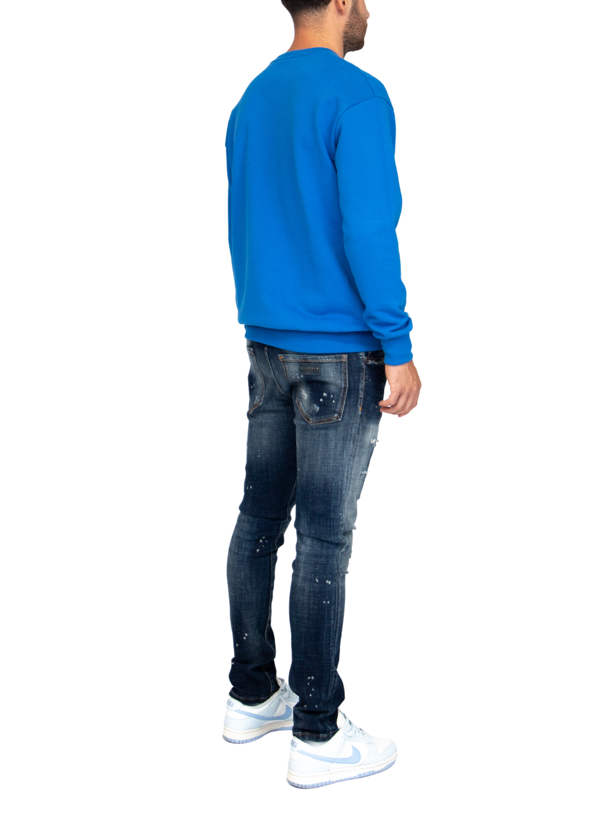 MYBRAND Embosed Statement Sweater | BLUE