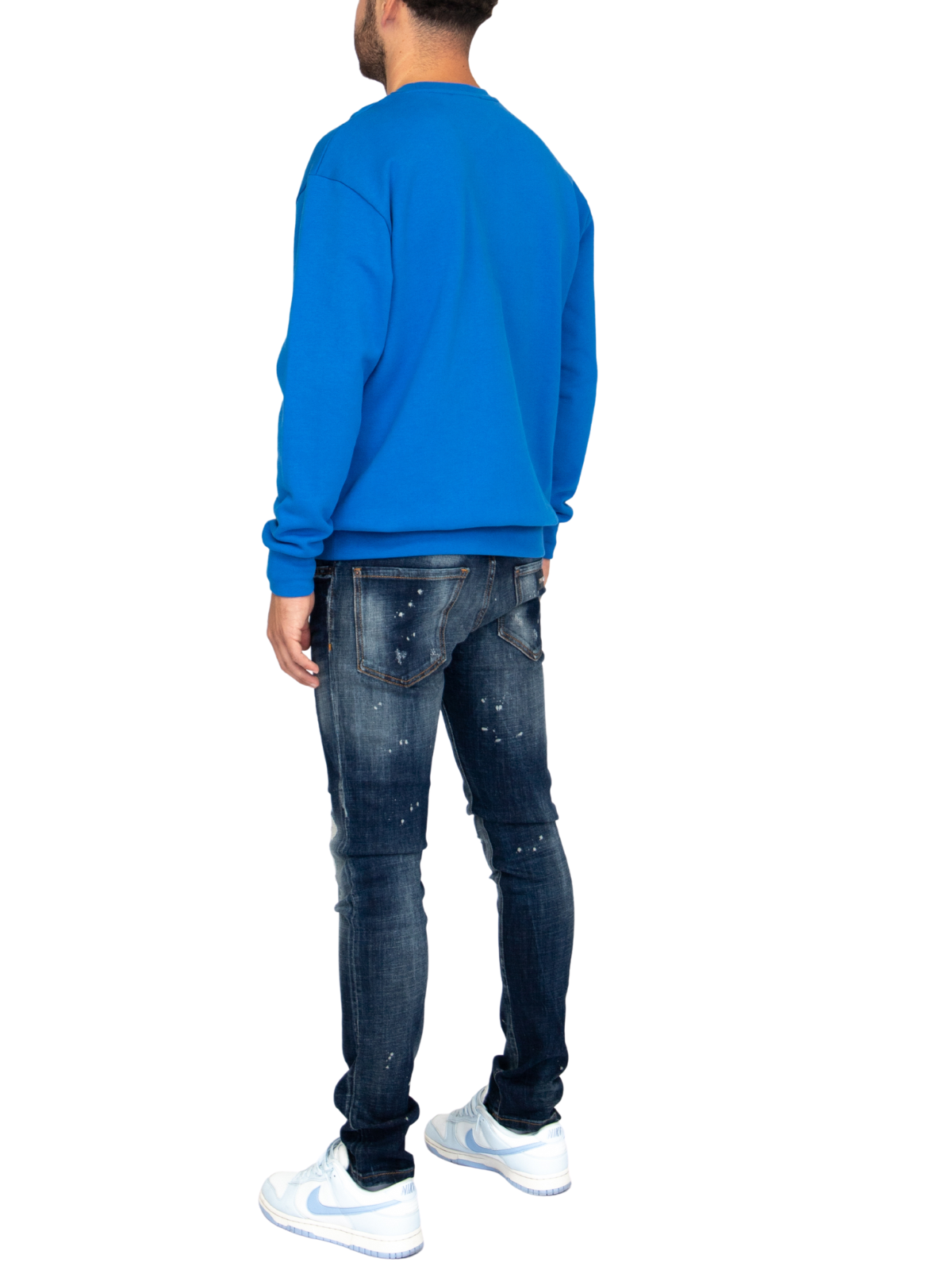 MYBRAND Embosed Statement Sweater | BLUE