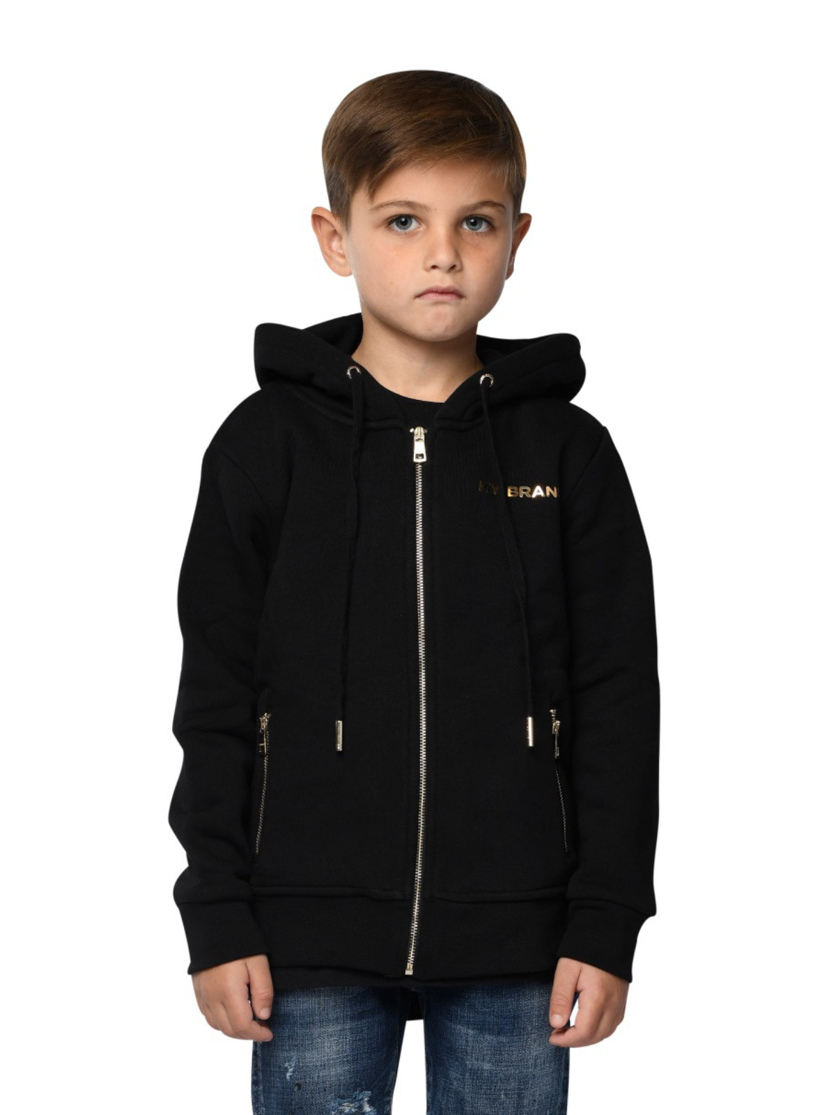 GOLD ZIPPERS HOODIE | BLACK