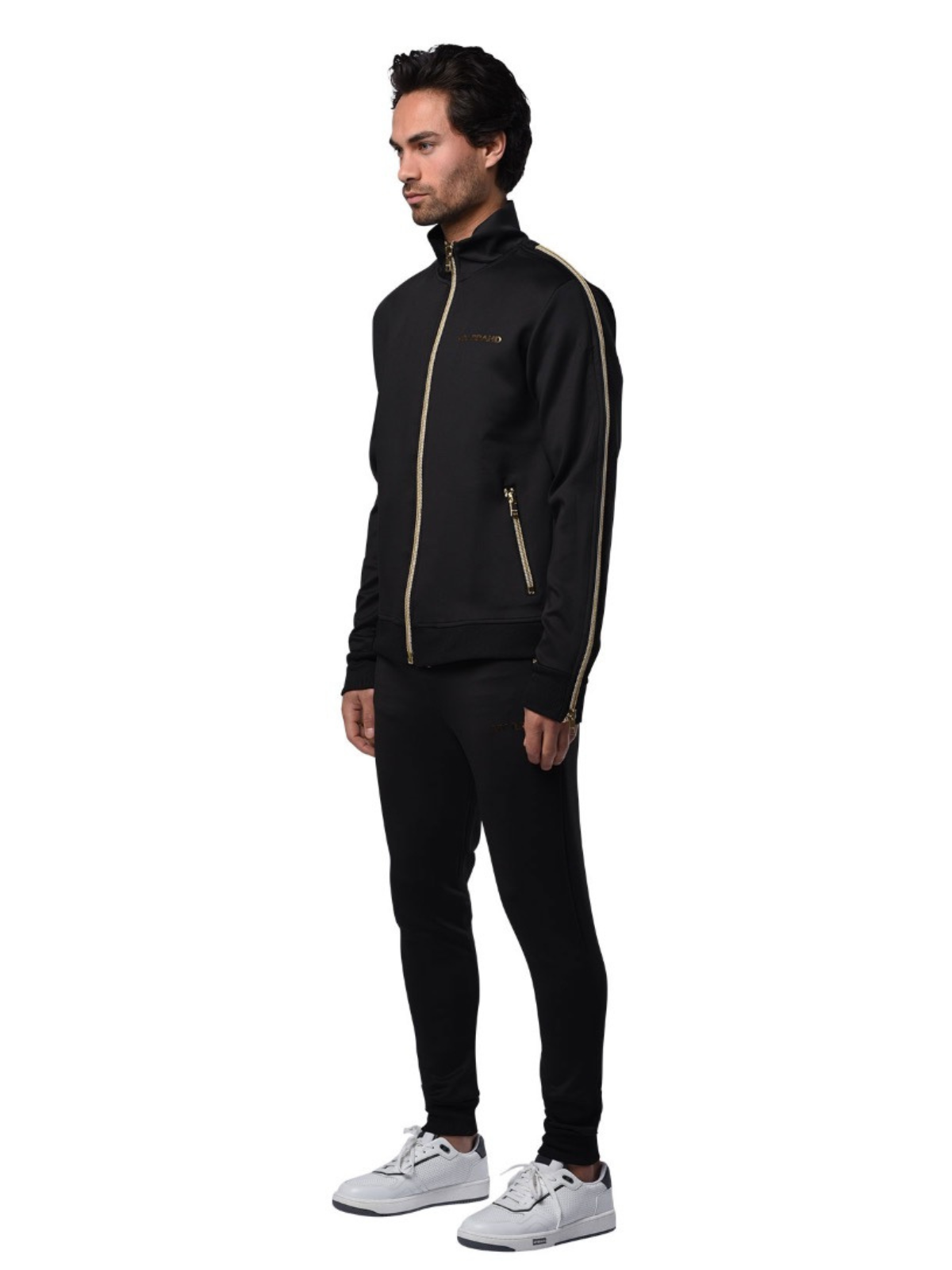 Gold Zipper Tracksuit | BLACK