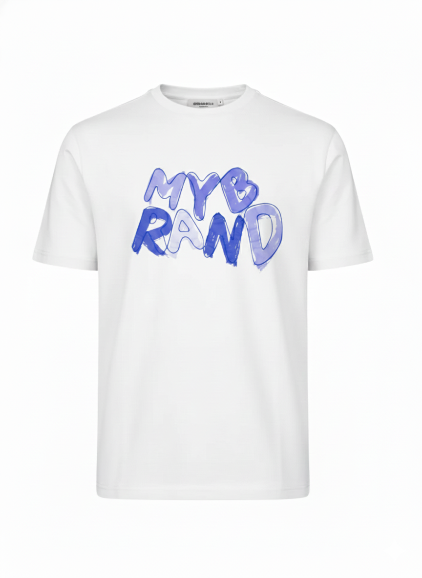 MY BRAND BLUE PAINTED T-SHIRT | WHITE