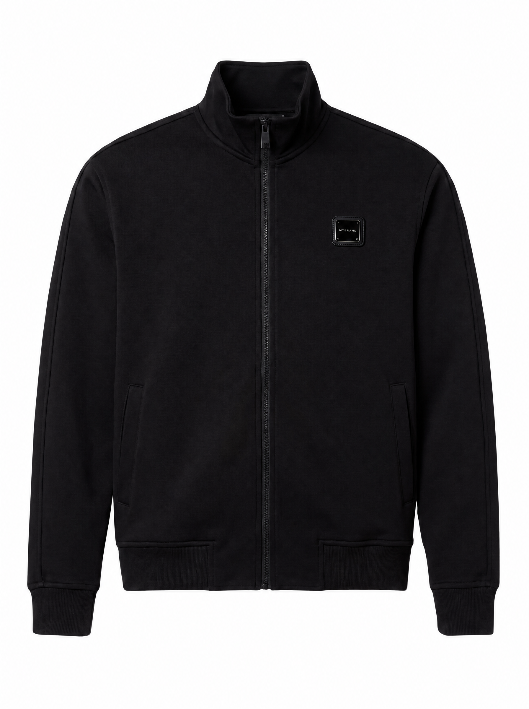 MB ESSENTIAL PIQUE BLACK TRACK JACKET | BLACK