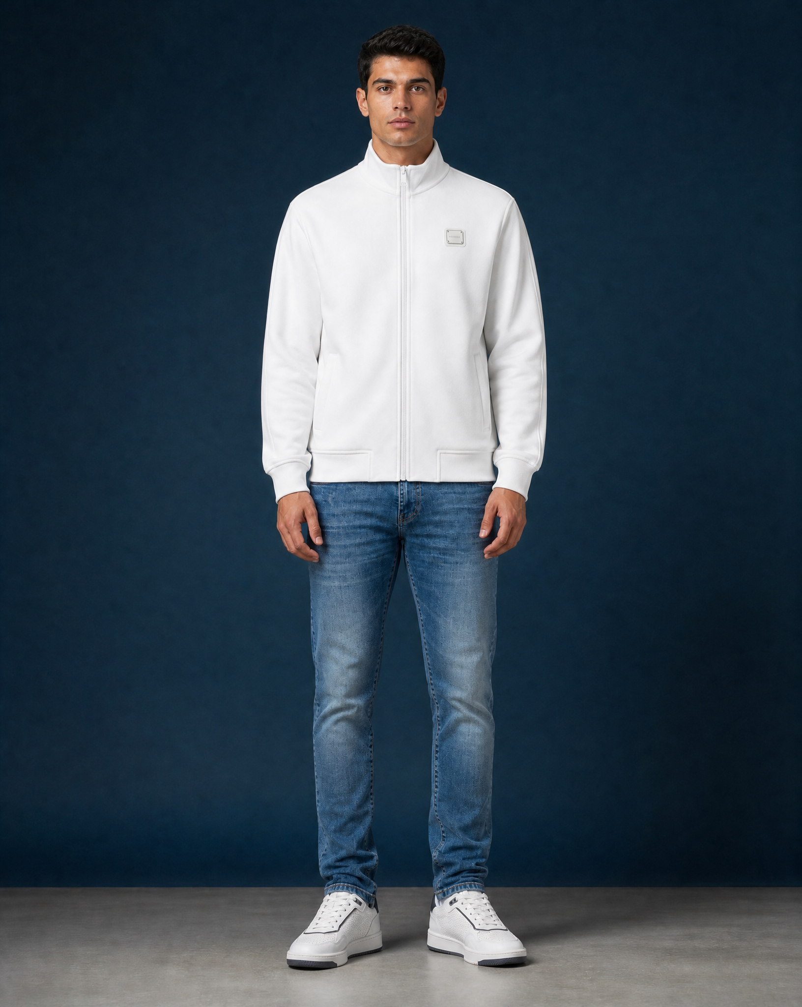 MB ESSENTIAL PIQUE WHITE TRACK JACKET | WHITE