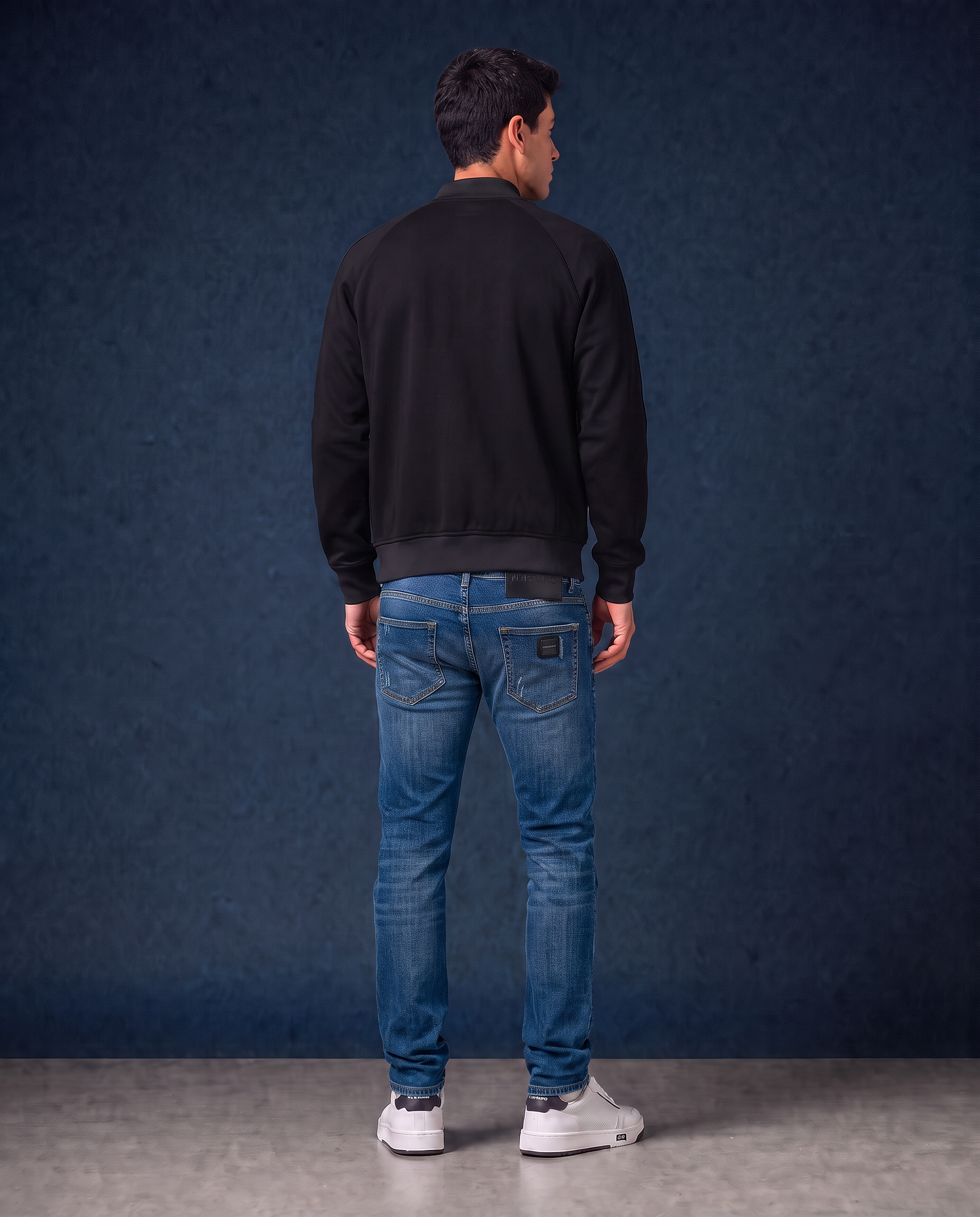 MB ESSENTIAL PIQUE BLACK BASEBALL JACKET | BLACK