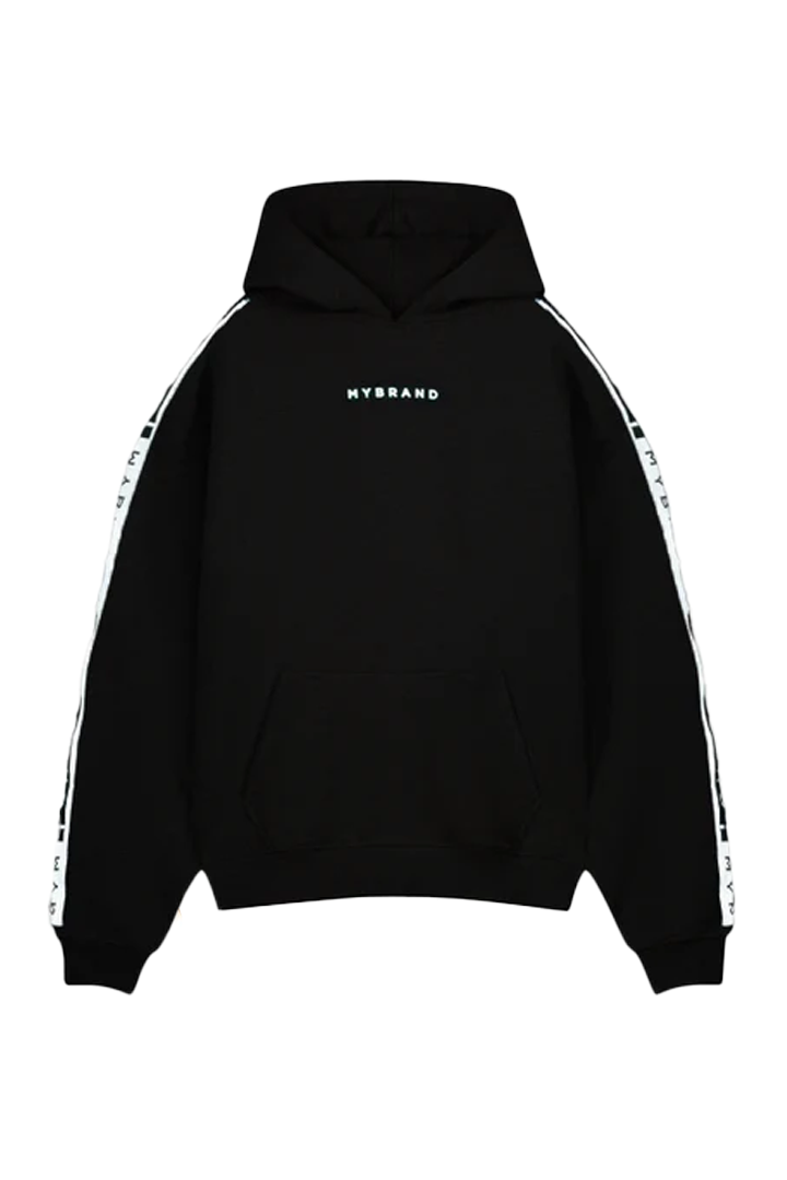 MB CONTRAST TAPING HOODIE BLACK | BLACK