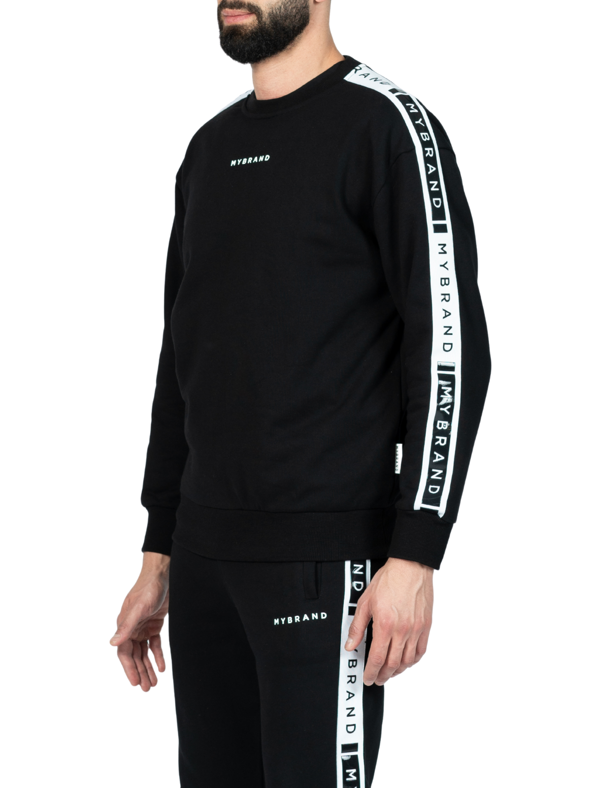 MB CONTRAST TAPING SWEATER BLACK | BLACK