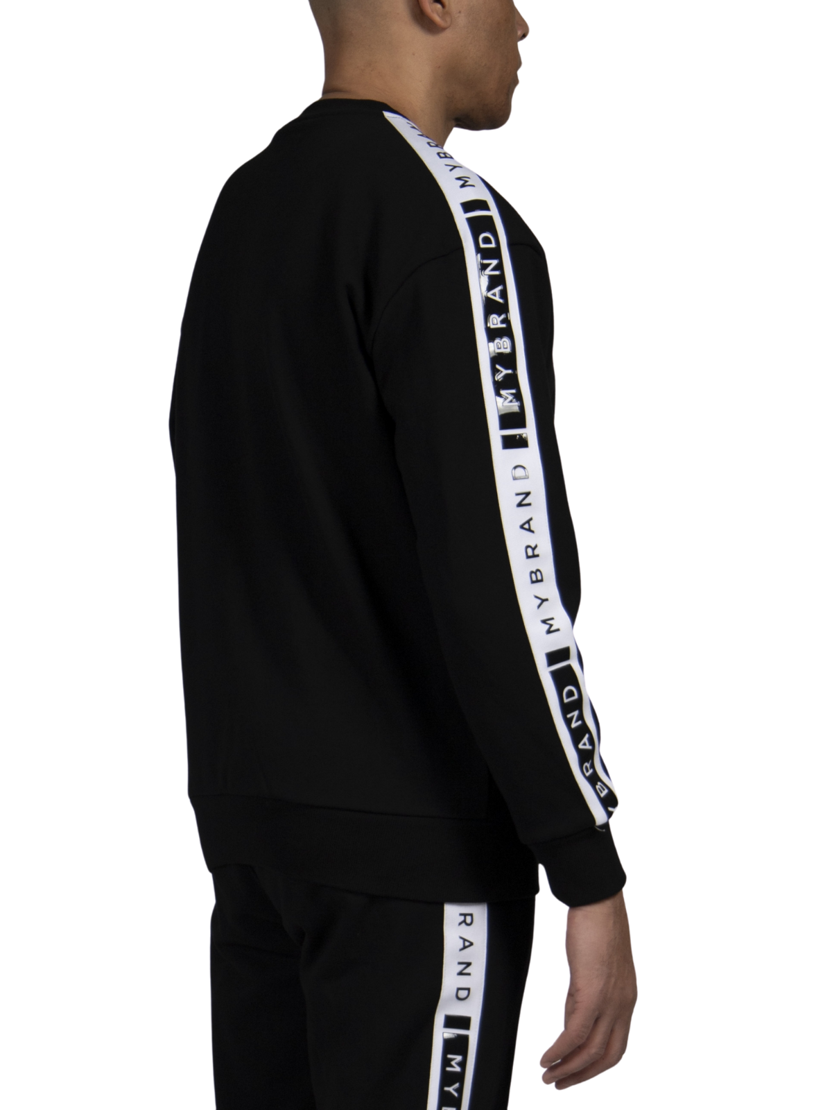 MB CONTRAST TAPING SWEATER BLACK | BLACK