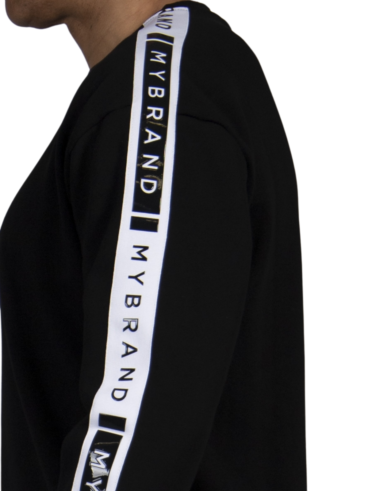 MB CONTRAST TAPING SWEATER BLACK | BLACK