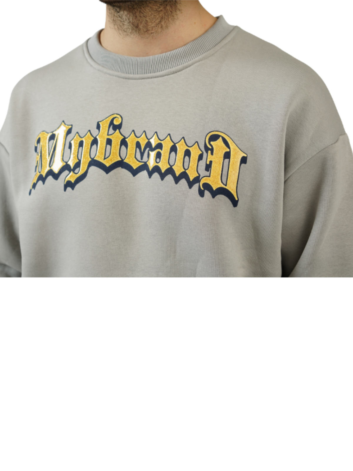 MB DOMINATION GOLD PRINT SWEATER | GREY